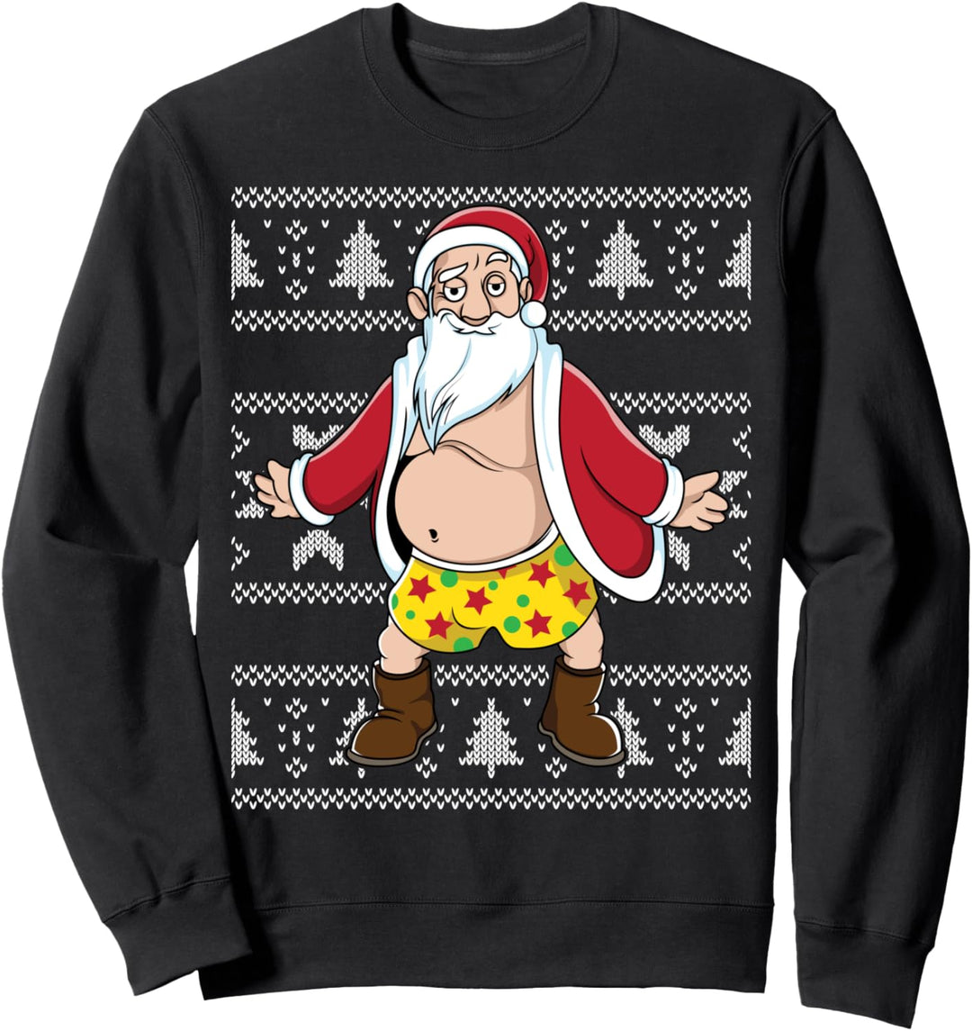 Naked Santa Hässliche Weihnachten Pullover Naughty Santa Sweatshirt