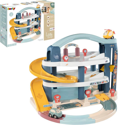 Smoby Toys - Little Smoby Parkhaus für Kinder ab 18 Monaten - grosse Parkgarage inkl. 1 Auto, 1 Hubs