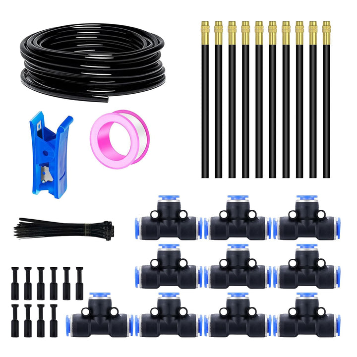 HUAZIZ 20m Pneumatik Schlauch Kit 8mm, bewässerungssystem, 360° biegbares Tropfbewässerungsset, 10St