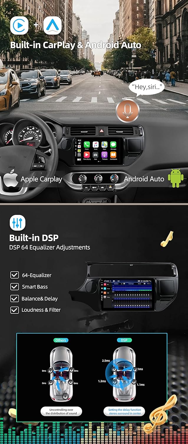 JOYX Android 12 Autoradio Passt für KIA Rio 4 K3 (2011-2017) - [4G+64G] - Kabellos Carplay/Android A