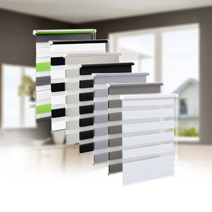 Eurohome Doppelrollo Klemmfix ohne Bohren, Duo Rollo,40cm x 130cm (Stoffbreite 36 cm) Weiss Transpar
