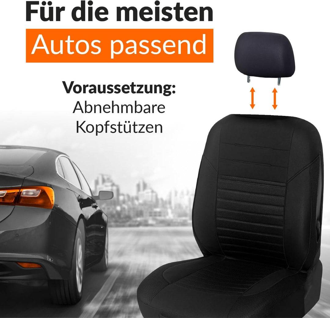 Upgrade4cars Autositzbezüge Set Universal | Autoschonbezüge Vordersitze & Rückbank | Autositzbezug S