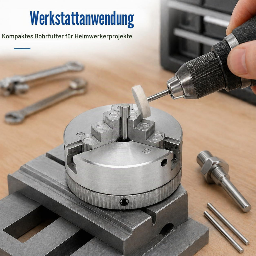Risegun Mini-Drehmaschine, Zink-Legierung Mini-Drehmaschine DREI Kiefer Chuck, M12*1 Chuck Hand Elec