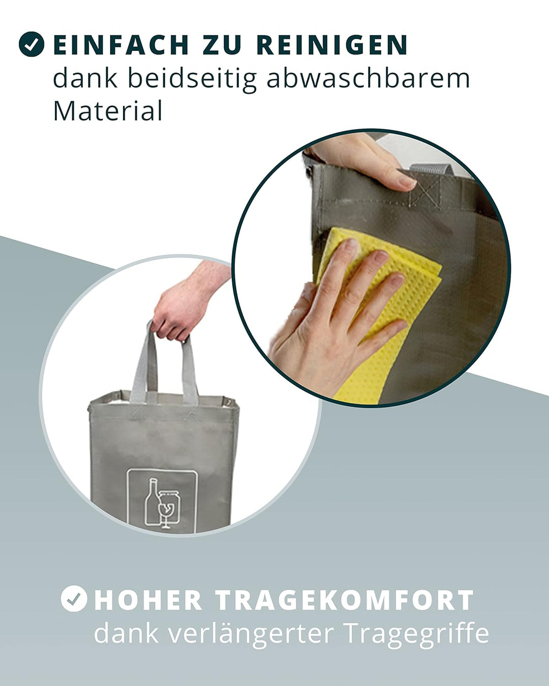 RETRIX Mülltrennsystem - inklusive Stabilisatoren - Mülltrennsystem 3fach - hohe Belastbarkeit - Pfa