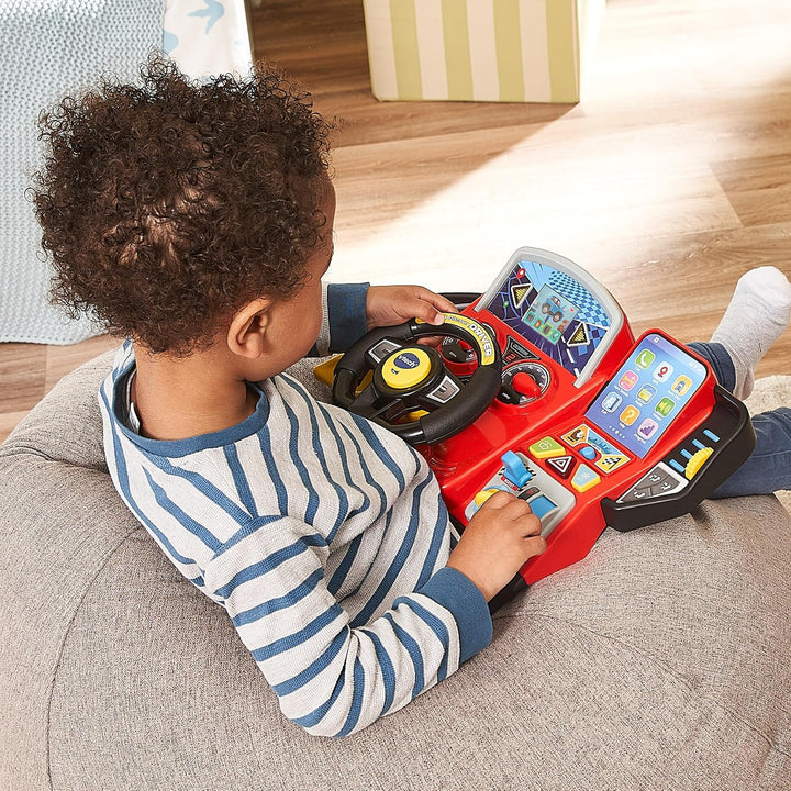 Vtech Abenteuer Lernlenkrad – Interaktives Lenkrad mit LCD-Farbbildschirm, 3 Spielmodi, zahlreichen