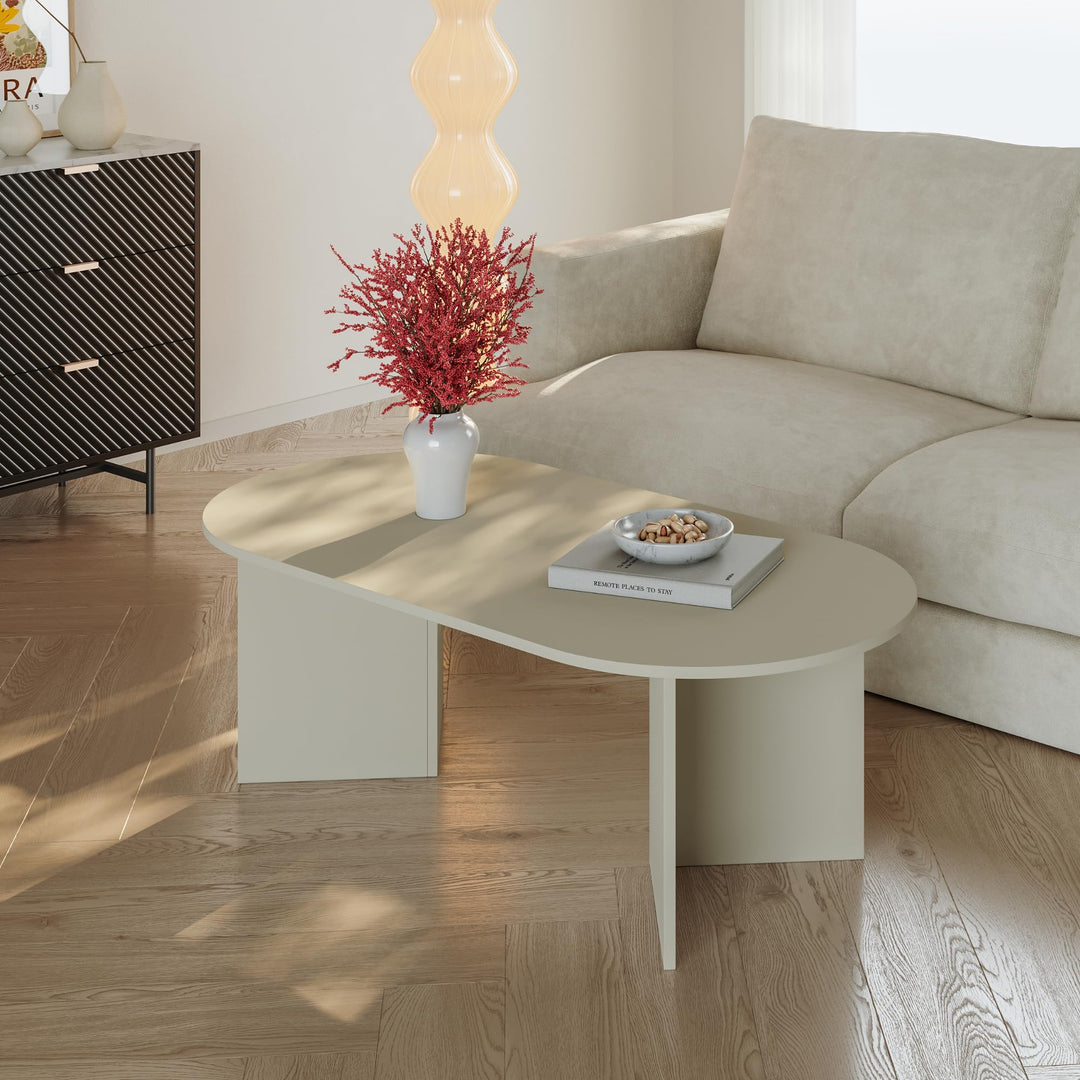[en.casa] Couchtisch Kynd Wohnzimmertisch 119 x 60 x 40 cm Sofatisch Beistelltisch mit ovaler Tischp