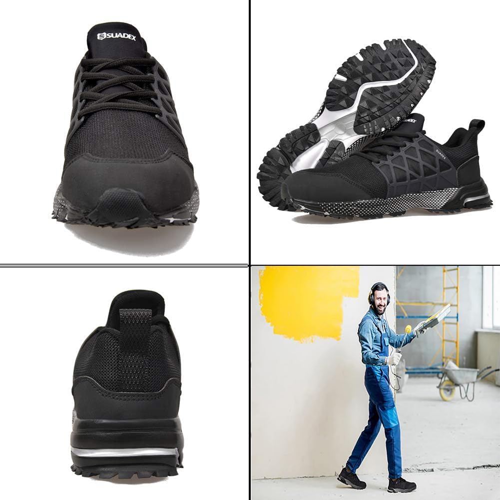 SUADEX Sicherheitsschuhe Arbeitsschuhe Herren Damen Atmungsaktiv Arbeitsschutzschuhe Stahlkappenschu