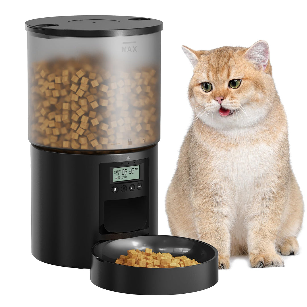 Futterautomat Katze Katzenfutter Automat mit Timer: 10s-Ruf zum Essen - Futternapf mit Automatic Fut