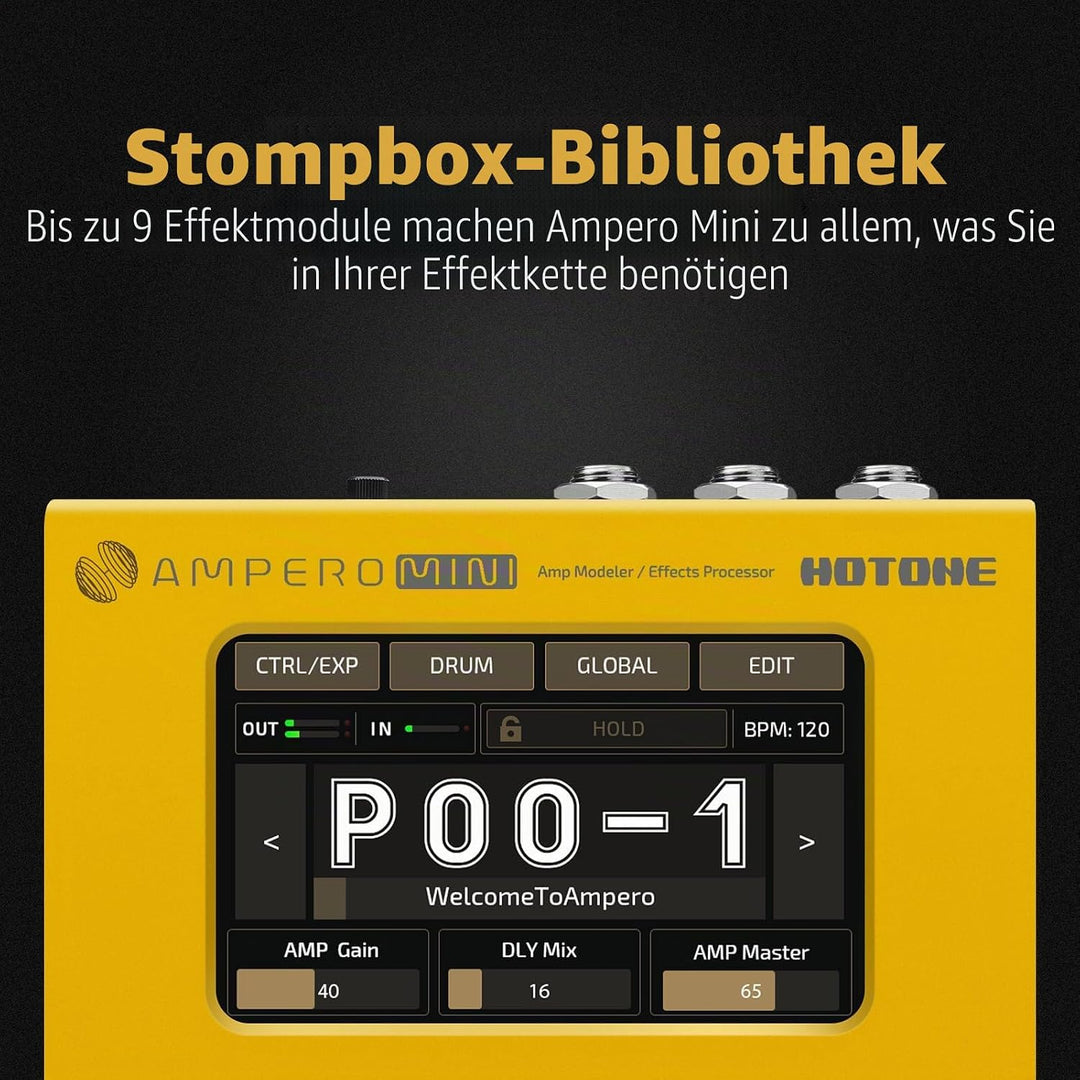 Hotone Gitarre Bass Multi-Effekte Prozessor Touchscreen Gitarre Bass Amp Modellierung IR Cabinets Si