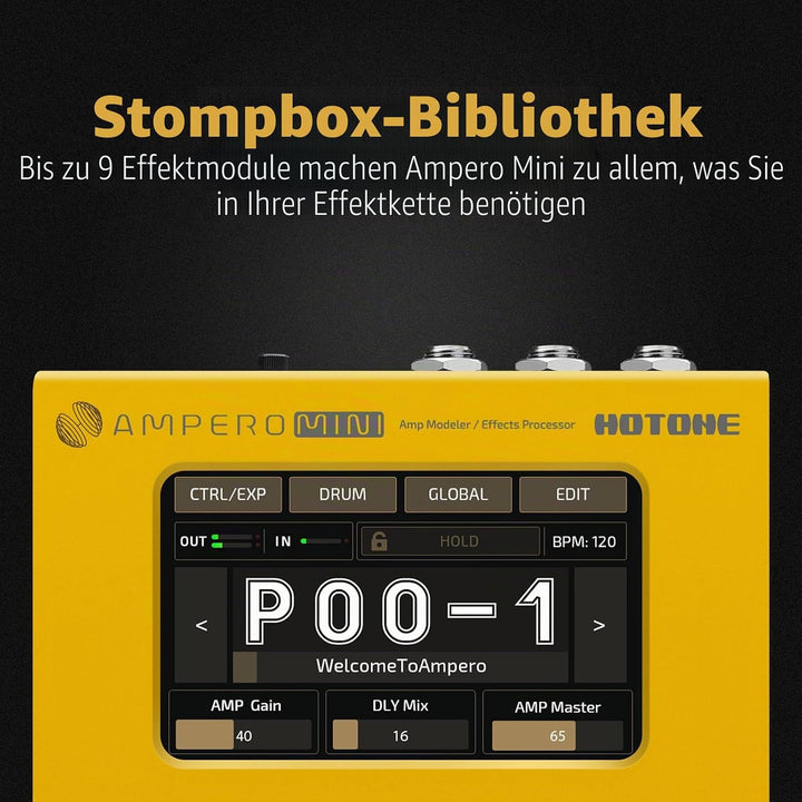Hotone Gitarre Bass Multi-Effekte Prozessor Touchscreen Gitarre Bass Amp Modellierung IR Cabinets Si