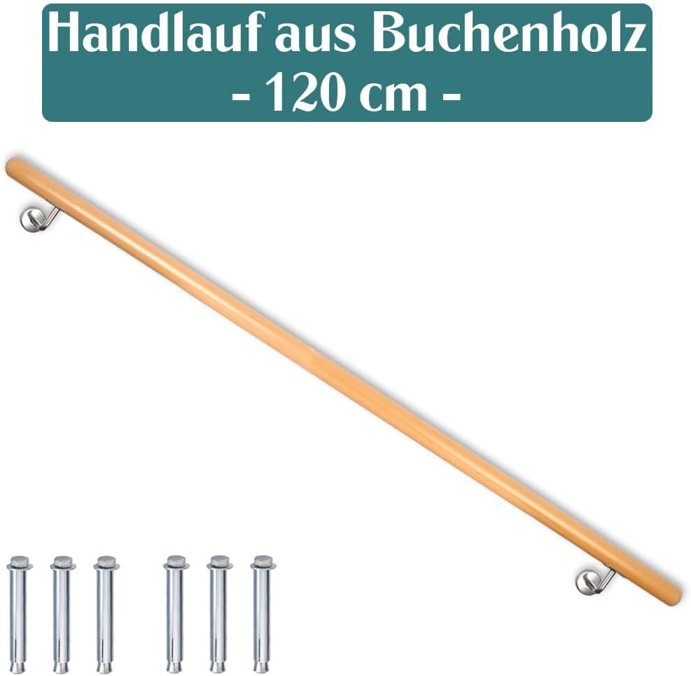 Buche Holz Handlauf Treppengeländer Geländer für Treppe Treppe Wandhandlauf Wand Treppe seitliche Mo