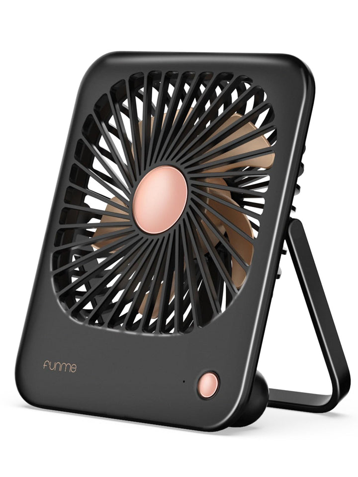 Funme Tischventilator Batterie 3000mAh für Frauen mit [Geschenkset] 180°/ 3 Geschwindigkeiten/Tragba