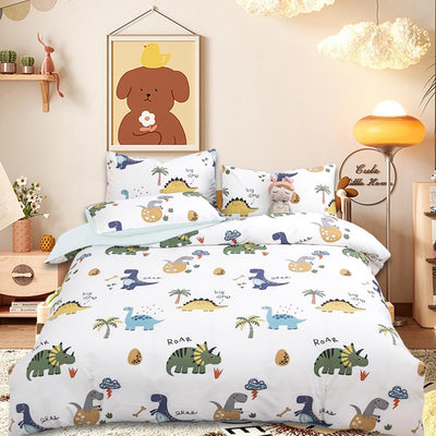 DASIAUTOEM Kinderbettwäsche, 100x135 Baby Bettwäsche Komplettset, Dinosaurier Bettwäsche,100% Polyes