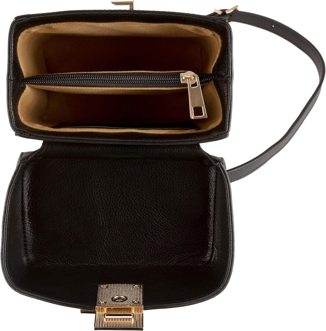 SEBASTIAN STURM Umhängetasche »Lara« | Echtes Holz und Leder | Handtasche Klein Blau / Amazaque, Bla