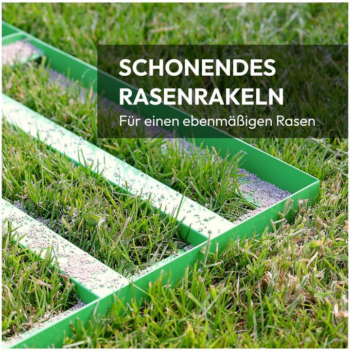 Dönges Rasenrakel 75x35 cm mit 2 Meter Stiel [für den perfekten Rasen] I Ideal zur Rasenpflege, Sand