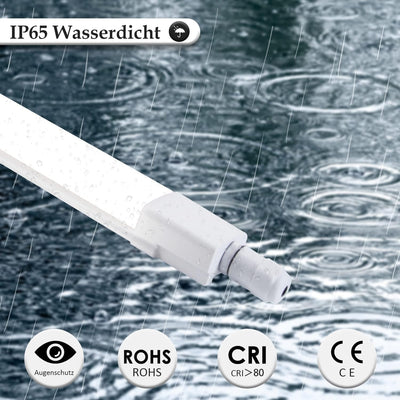 CBJKTX Feuchtraumleuchte LED 120CM Werkstattlampe - 36W 3960LM Deckenlampe IP65 Wasserfest Kellerlam