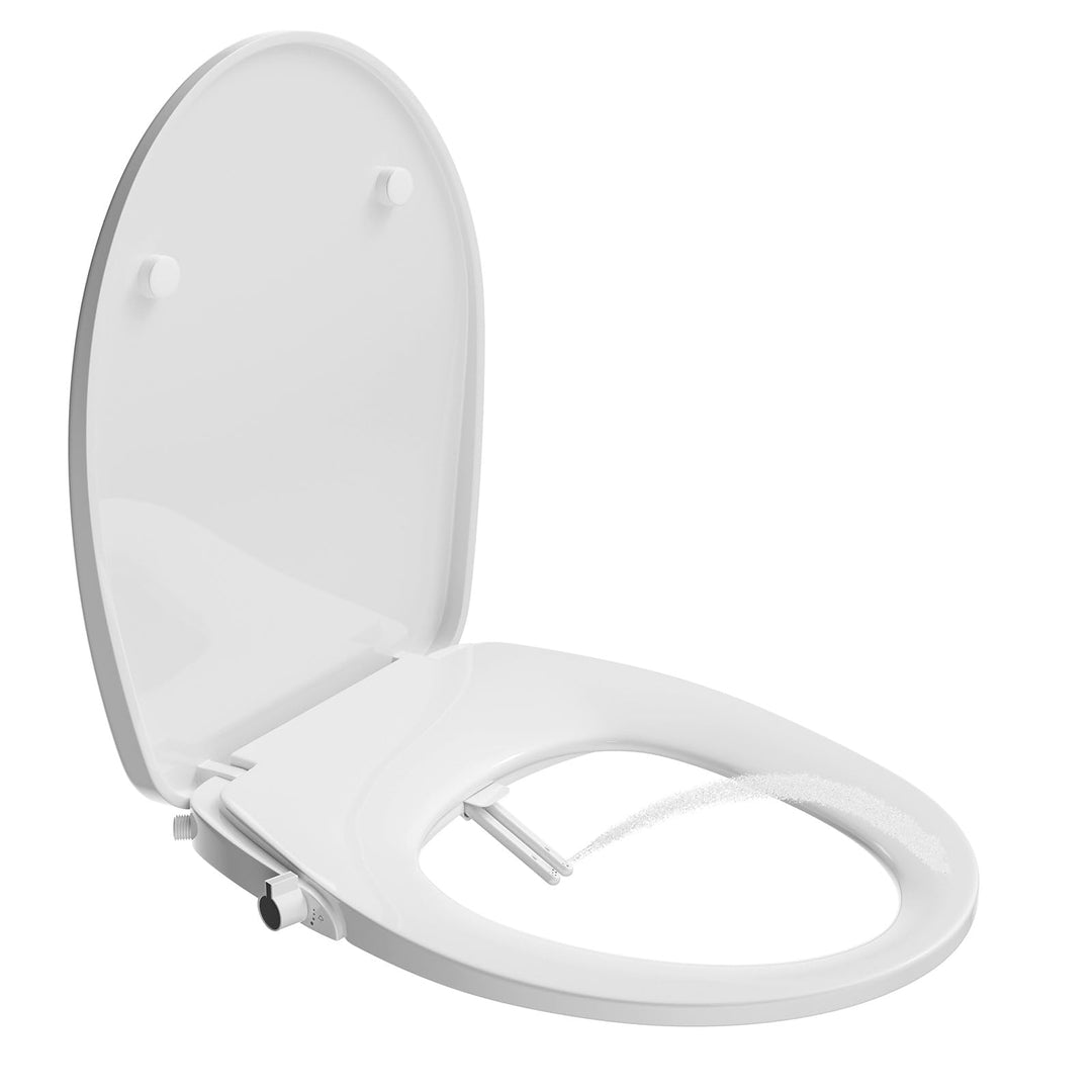HOROW Dusch WC Aufsatz Ohne Strom, Toilettendeckel mit Absenkautomatik, Dusch WC-Sitz für Gesässdusc