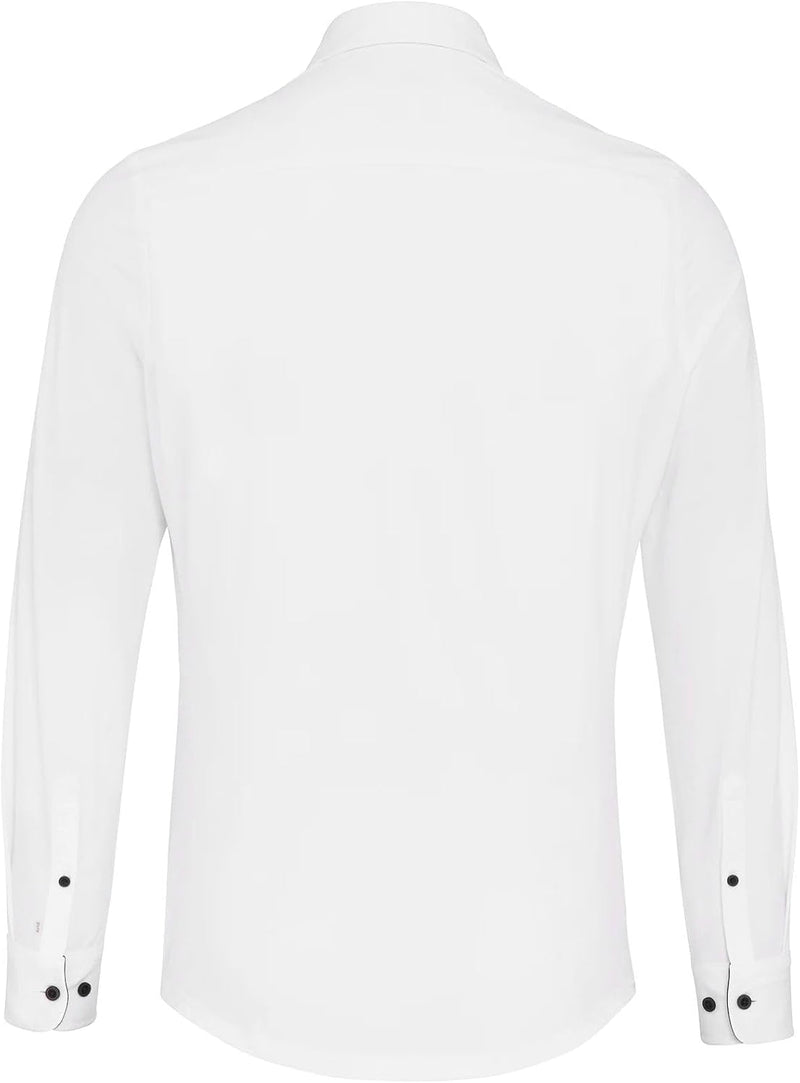 Pure Slim Fit Functional Hemd Langarm Haifischkragen Stretch weiss 36 Weiss, 36 Weiss