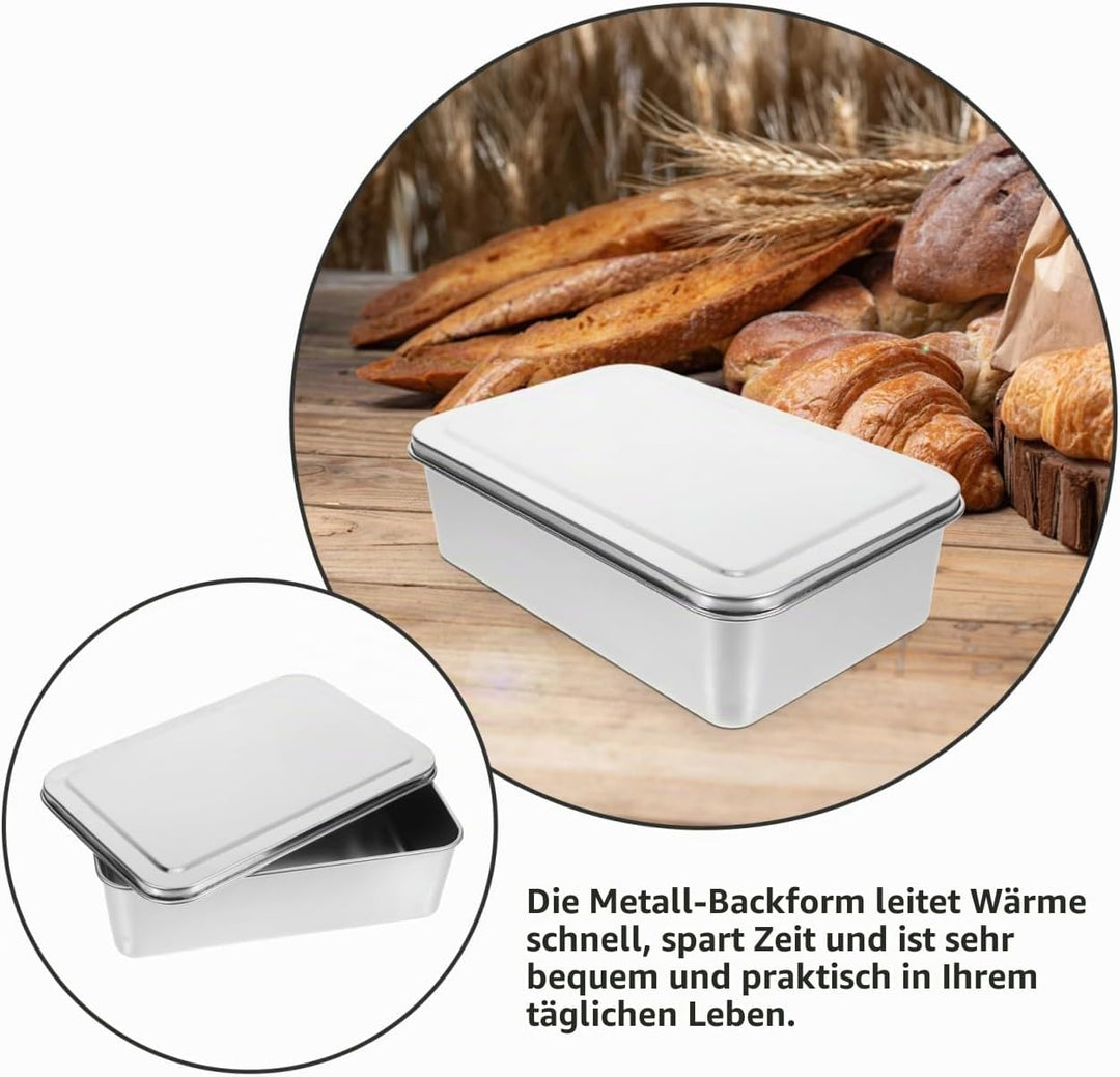 Kuchenform Mit Deckel Aus Edelstahl Rechteckige Ofenbox FüR Brot Backen Hohe KapazitäT Backblech FüR