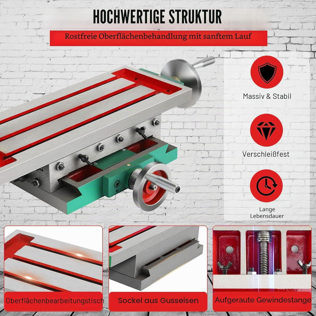 Metall X/Y Kreuztisch Frästisch für Ständerbohrmaschine Oberfräsen 450 * 170mm Präzision &amp; Haltbarke