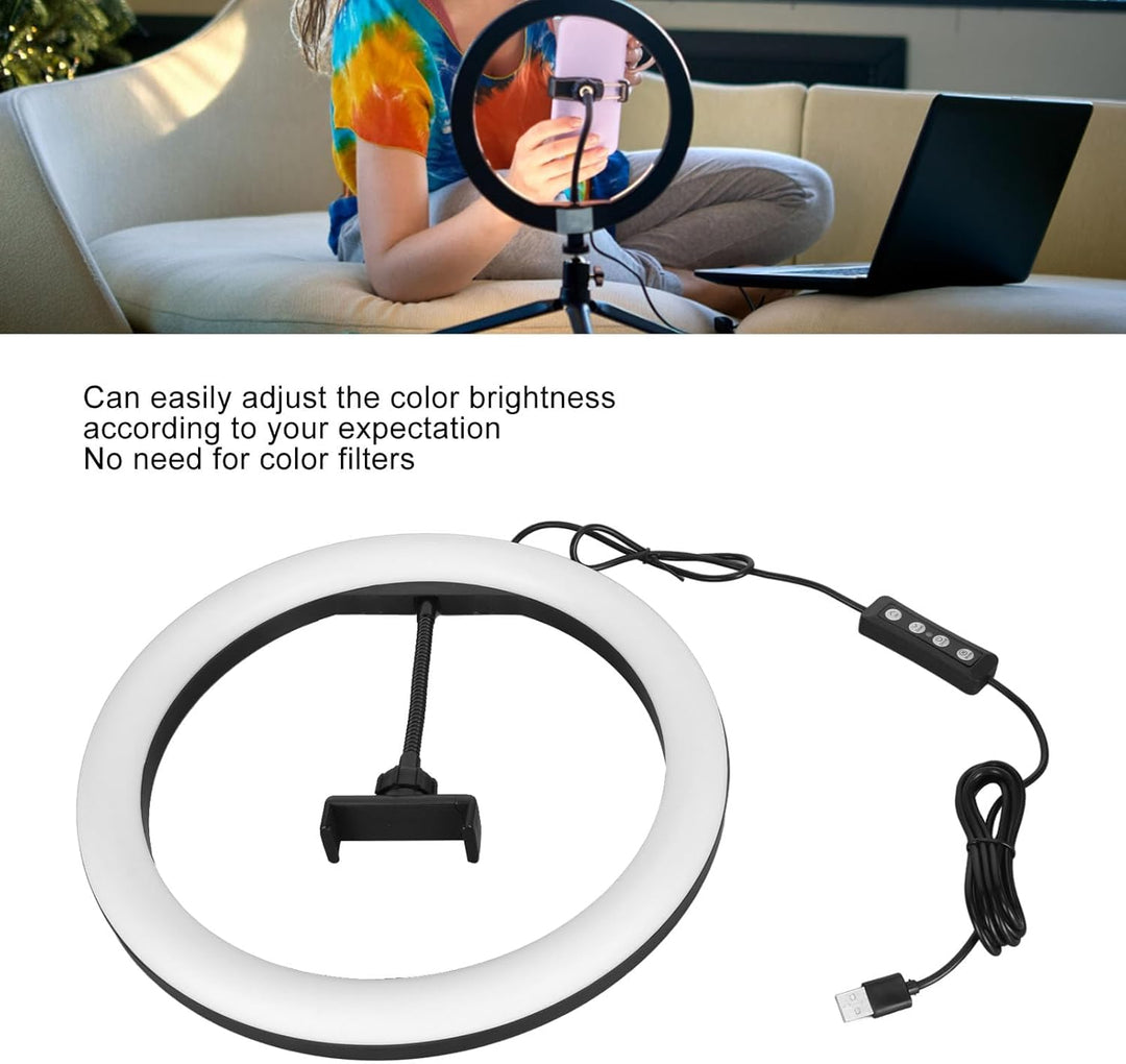 Selfie-Ringlicht, 1/4 Zoll Gewinde, 162 LED-Kameralicht, dimmbares Ringlicht mit Ständer für Videoau