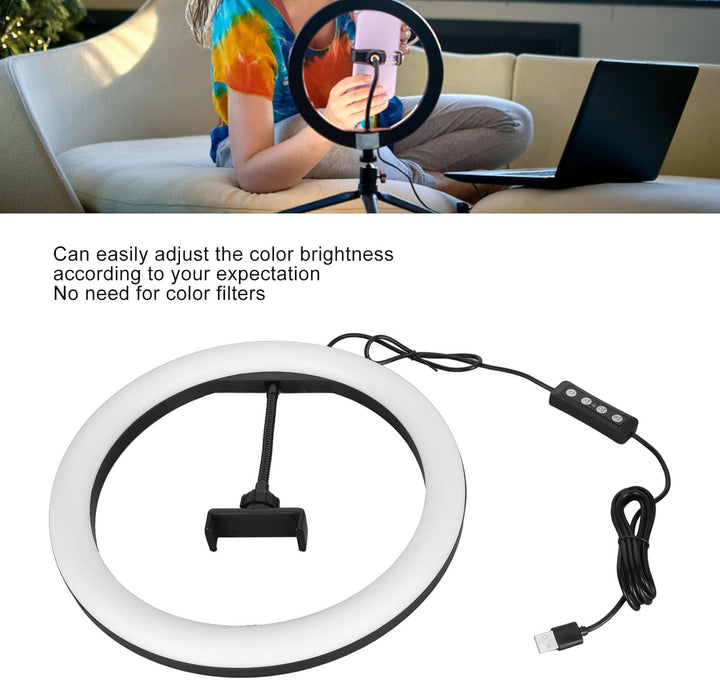 Selfie-Ringlicht, 1/4 Zoll Gewinde, 162 LED-Kameralicht, dimmbares Ringlicht mit Ständer für Videoau