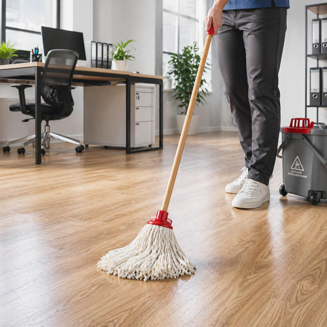 com-four® 3 Mopp Ersatzköpfe aus Baumwolle – Wischmopp Ersatz für Bodenwischer – saugfähige und wasc