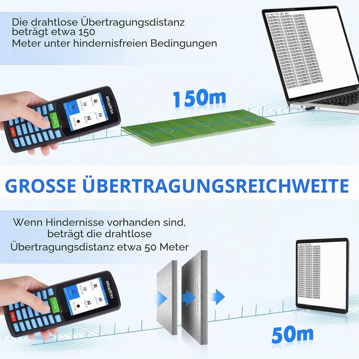 Kabelloser Barcode-Scanner, tragbarer Inventar-Scanner 1D&amp;2D&amp;PDF417, Hand-Barcode-Scanner für Sammle