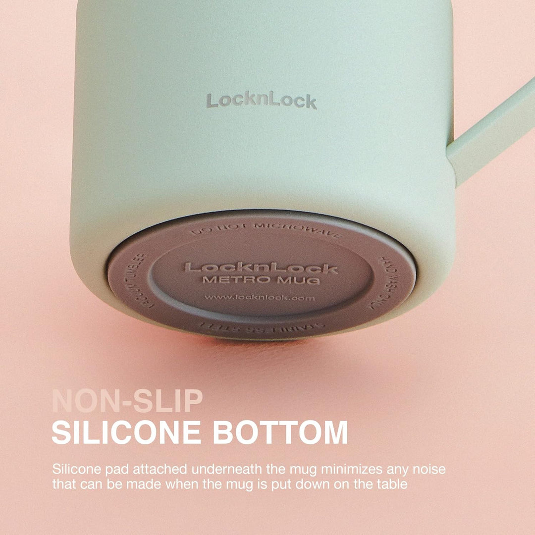 LocknLock Metro Becher Premium 18/8 Edelstahl doppelwandig isoliert mit Griff, perfekt für Tisch mit