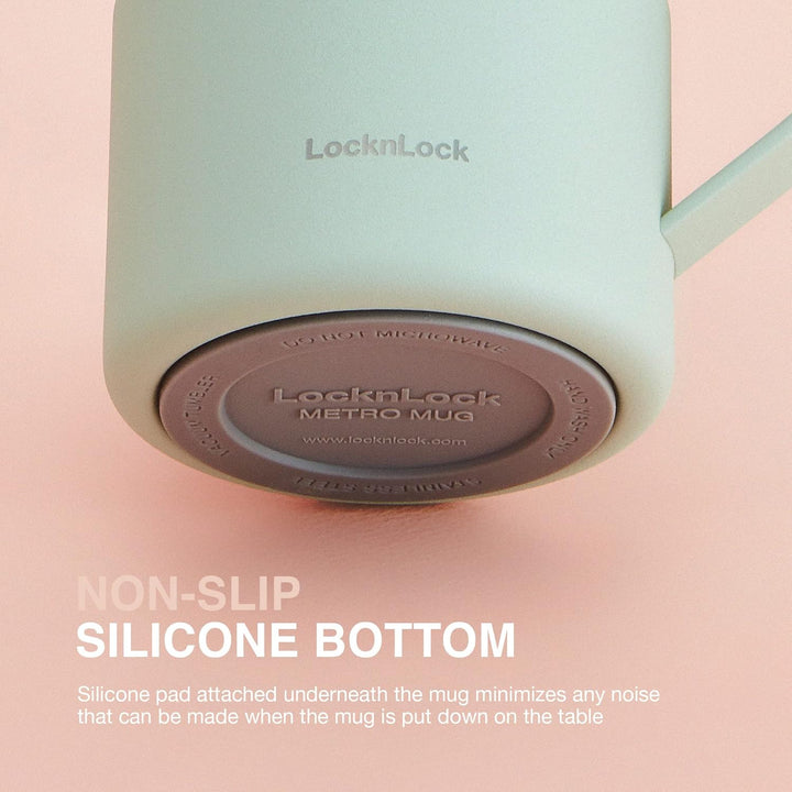 LocknLock Metro Becher Premium 18/8 Edelstahl doppelwandig isoliert mit Griff, perfekt für Tisch mit