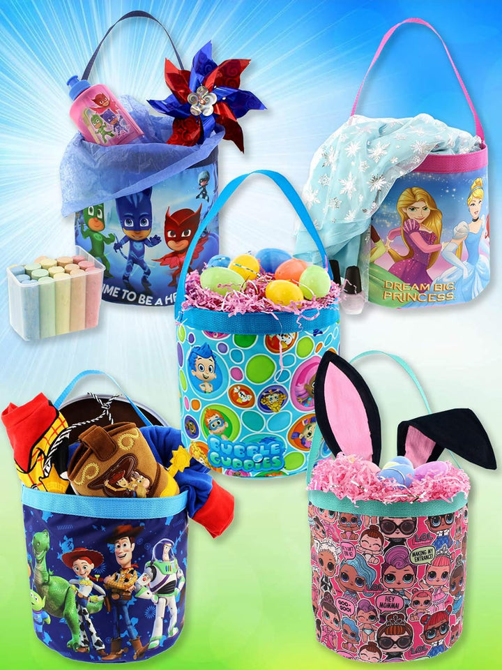Bubble Guppies Boys Girls Collapsible Nylon Easter Basket Bucket Gift Tote Bag (One Size, Blue) Einh