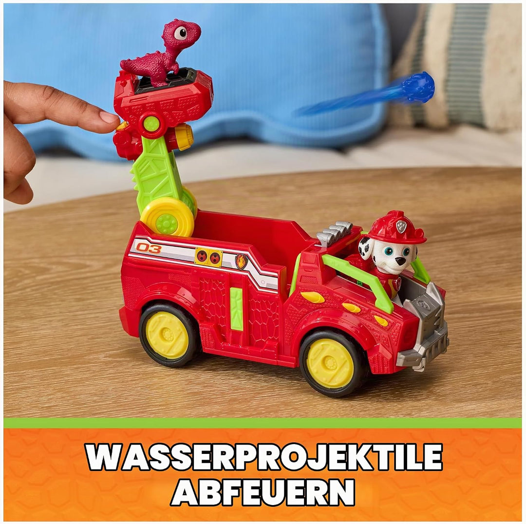 PAW PATROL: Der Dino Film, Marshalls Dino-Feuerwehrauto mit Rettungsleiter &amp; Projektilen, Fahrzeug i