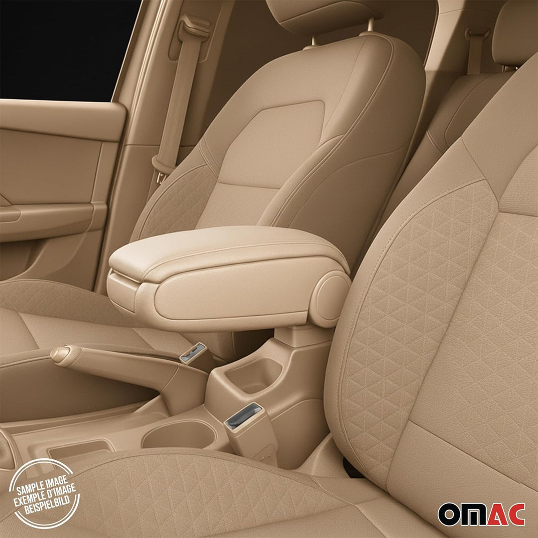 OMAC Mittelarmlehne Armlehne Mittelkonsole für VW Golf 5 2003-2009 PU-Leder ABS Beige Golf 5 2003-20