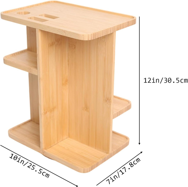 360° drehbarer Make-up-Organizer aus Bambus | Drehbarer Badezimmer-Organizer, drehbarer Make-up-Orga