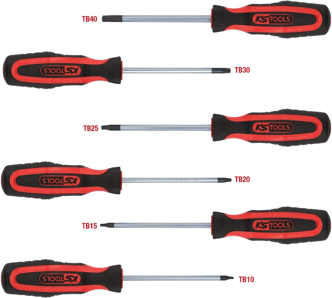 KS Tools 159.0040 ERGOTORQUEplus Schraubendreher-Satz, 6-tlg., TX mit Bohrung