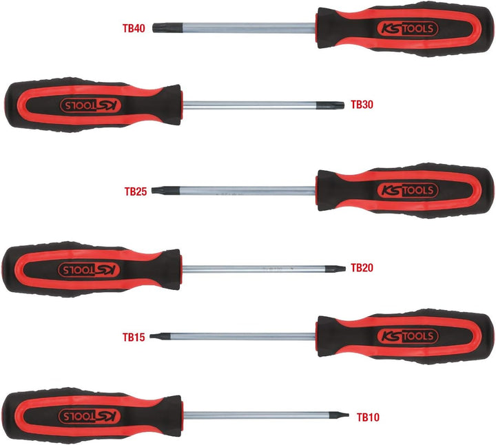 KS Tools 159.0040 ERGOTORQUEplus Schraubendreher-Satz, 6-tlg., TX mit Bohrung
