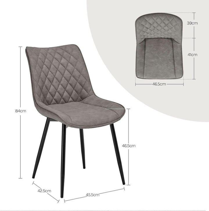 WOLTU Esszimmerstühle 4er Set, Küchenstühle, Wohnzimmerstühle, Polsterstühle mit Rückenlehne, für Es