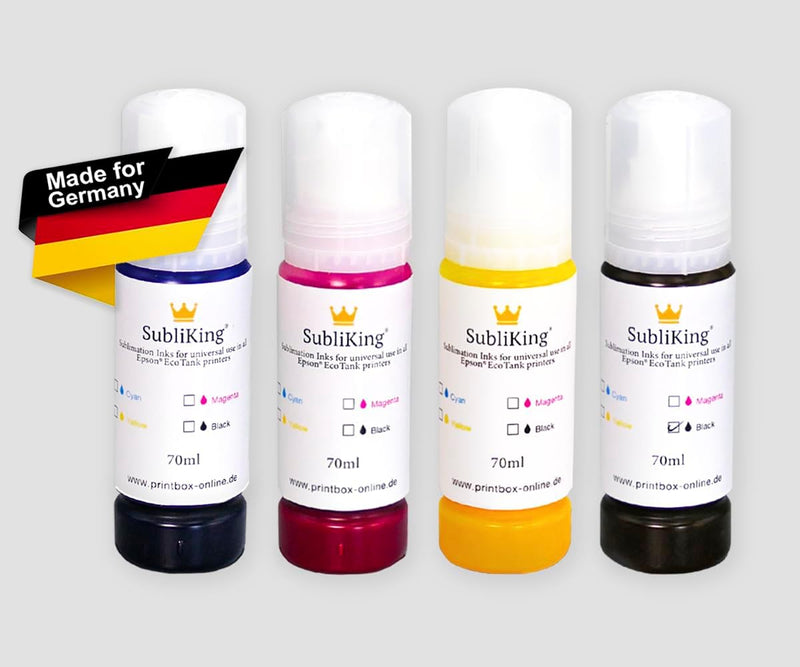 Sublimationstinte mit universal Adapter passend für alle EcoTank Drucker | Ersetzt Epson Nr. 101, 10