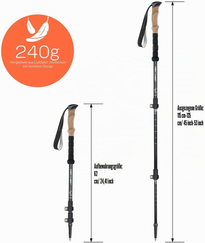 Wanderstöcke|Walking stöcke|Faltbar-Teleskop-leicht-wanderstock |für Damen und Herren | Aluminium |