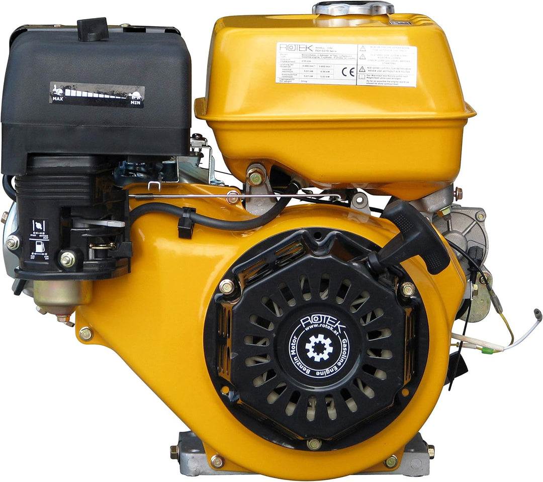 Rotek luftgekühlter 1-Zylinder 4-Takt 270ccm Benzinmotor, EG4-0270-5HE-S2 zylindrisch D25 L:88mm (S2