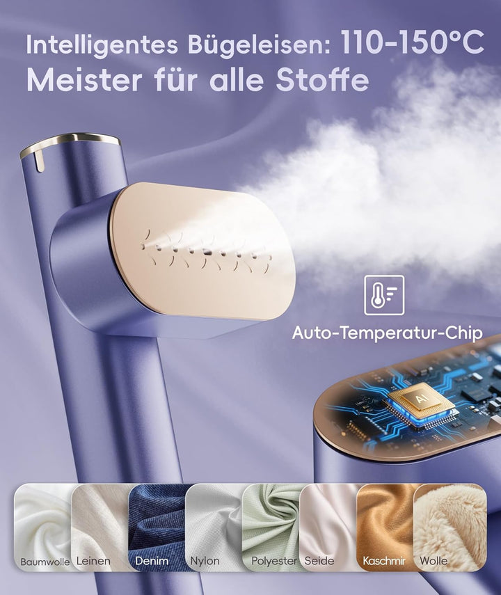 Dampfglätter für Kleidung, Handheld 100-240V Dual Voltage Travel Dampfglätter, 1000W und 120ML Wasse