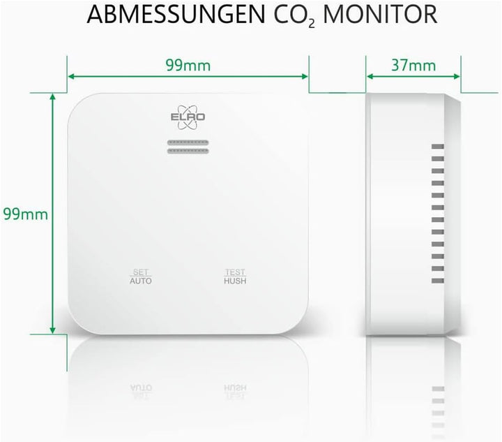 ELRO Connects SF500CO2 Smart WiFi CO2 Meter Kit - Komplettset mit koppelbarem Luftqualitätsmessgerät