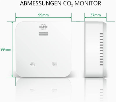 ELRO Connects SF500CO2 Smart WiFi CO2 Meter Kit - Komplettset mit koppelbarem Luftqualitätsmessgerät
