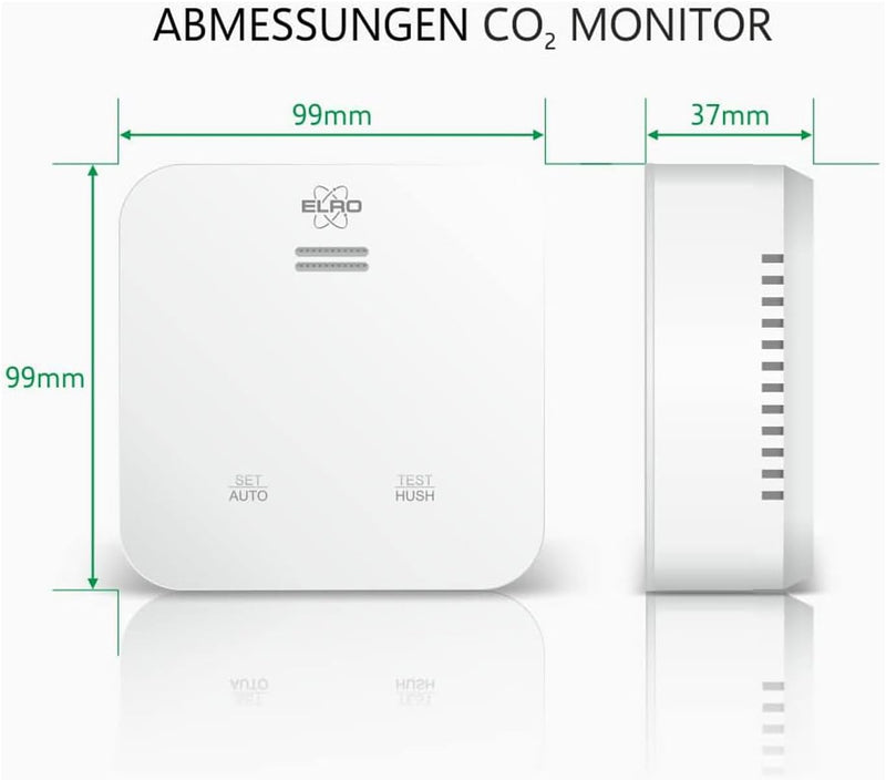 ELRO Connects SF500CO2 Smart WiFi CO2 Meter Kit - Komplettset mit koppelbarem Luftqualitätsmessgerät