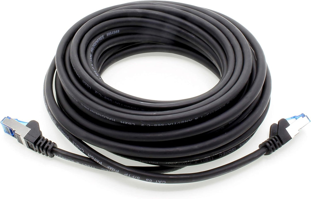 7,5m - CAT6a - Netzwerkkabel schwarz - 10 Stück CAT 6 A Patchkabel 10000 Mbit s SFTP PIMF 500 MHz ko