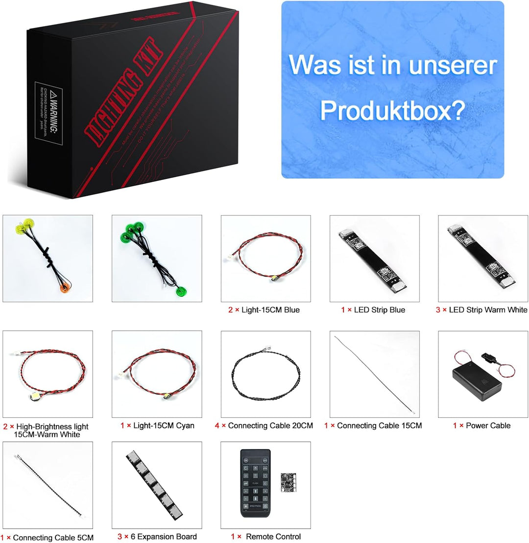 Licht Set Kompatibel mit Lego Springbrunnengarten Fernbedienung, Nur Lichter Set - Kein Modell, Lich