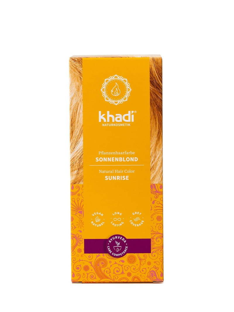 khadi SONNENBLOND Pflanzenhaarfarbe, Haarfarbe für glänzendes Honigblond bis zu kräftigem, sommerlic
