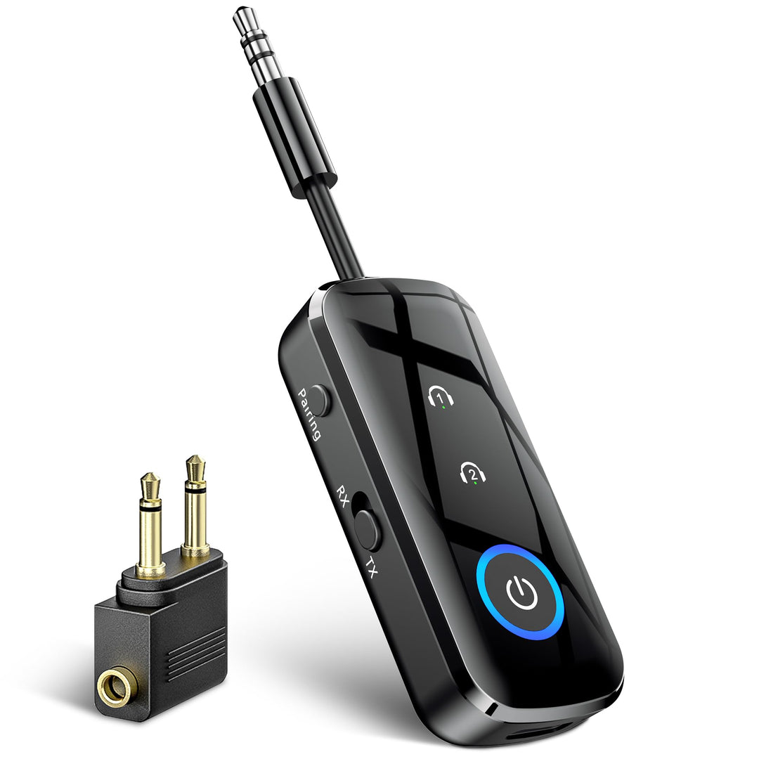 SONRU Bluetooth 5.3 Sender-Empfänger Klinke, 2-in-1 Bluetooth Adapter Flugzeug Bluetooth Splitter mi