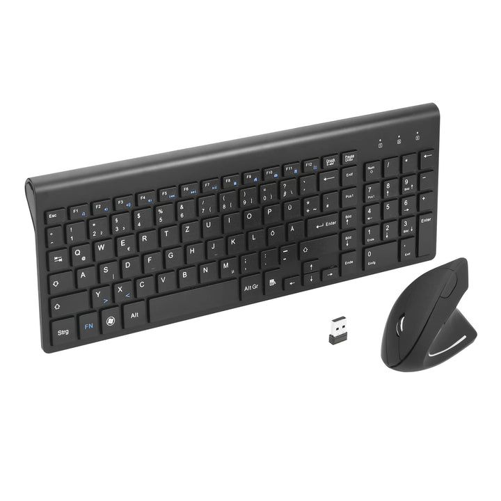 Fonicer 2,4 GHz Kabellose Vertikale Ergonomische Maus und Tastatur Combo Ultradünne tragbare Grösse