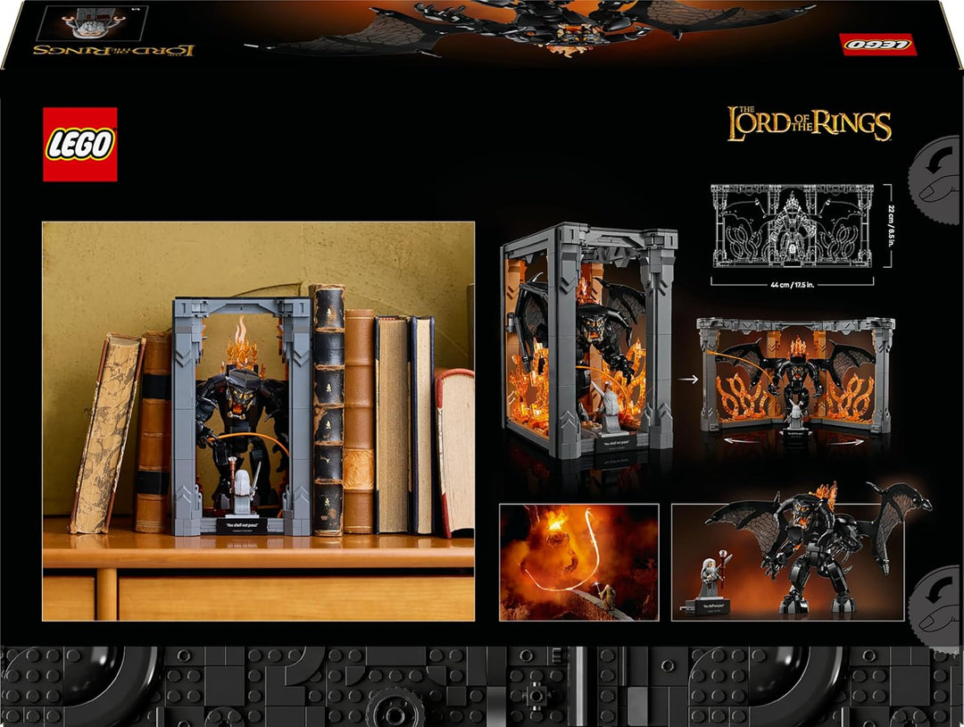 LEGO Icons Der Herr der Ringe: Balrog Bücherstütze – Spielzeug für Erwachsene zum Ausstellen – Model